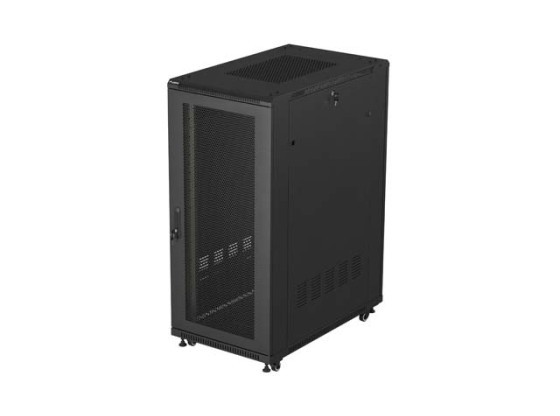 SZAFA INSTALACYJNA RACK STOJĄCA 19" 27U 600X1000 CZARNA DRZWI PERFOROWANE LANBERG (FLAT PACK)