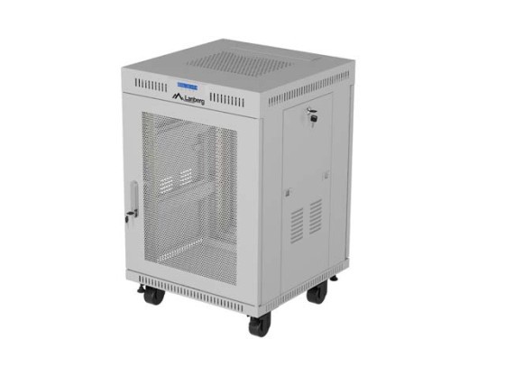 SZAFA INSTALACYJNA RACK STOJĄCA 19" 15U 600X600 SZARA DRZWI PERFOROWANE LCD LANBERG (FLAT PACK)