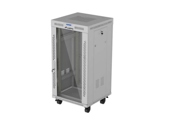SZAFA INSTALACYJNA RACK STOJĄCA 19" 22U 600X600 SZARA DRZWI PRZESZKLONE LCD LANBERG (FLAT PACK)