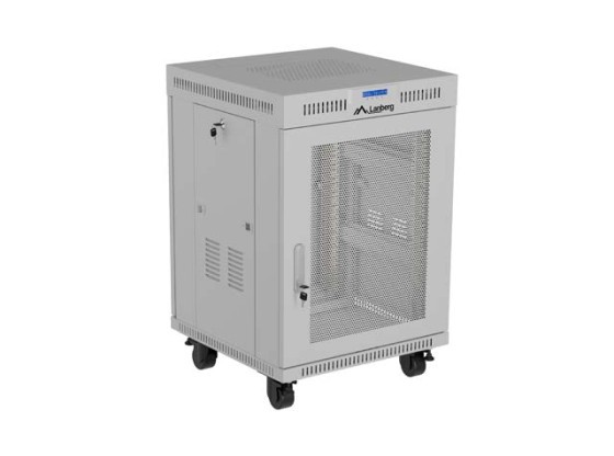 SZAFA INSTALACYJNA RACK STOJĄCA 19" 15U 600X800 SZARA DRZWI PERFOROWANE LCD LANBERG (FLAT PACK)
