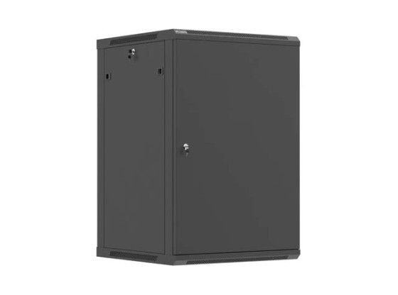 SZAFA INSTALACYJNA RACK WISZĄCA 19" 18U 600X600 CZARNA DRZWI METALOWE LANBERG (FLAT PACK)