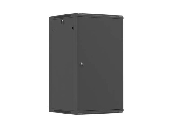 SZAFA INSTALACYJNA RACK WISZĄCA 19" 22U 600X600 CZARNA DRZWI METALOWE LANBERG (FLAT PACK)