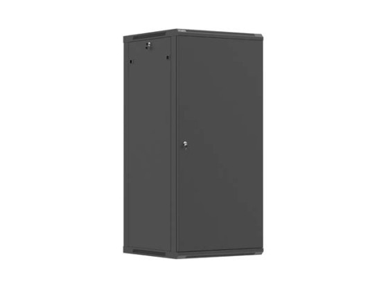 SZAFA INSTALACYJNA RACK WISZĄCA 19" 27U 600X600 CZARNA DRZWI METALOWE LANBERG (FLAT PACK)