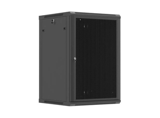 SZAFA INSTALACYJNA RACK WISZĄCA 19" 18U 600X600 CZARNA DRZWI PERFOROWANE LANBERG (FLAT PACK)