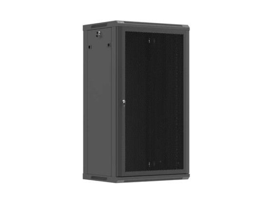 SZAFA INSTALACYJNA RACK WISZĄCA 19" 22U 600X450 CZARNA DRZWI PERFOROWANE LANBERG (FLAT PACK)