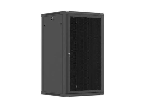 SZAFA INSTALACYJNA RACK WISZĄCA 19" 22U 600X600 CZARNA DRZWI PERFOROWANE LANBERG (FLAT PACK)