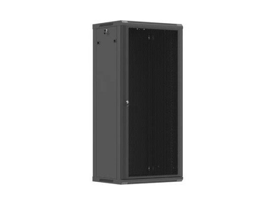 SZAFA INSTALACYJNA RACK WISZĄCA 19" 27U 600X450 CZARNA DRZWI PERFOROWANE LANBERG (FLAT PACK)