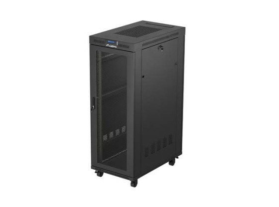 SZAFA INSTALACYJNA RACK STOJĄCA 19" 32U 600X1000 CZARNA DRZWI PERFOROWANE LCD LANBERG (FLAT PACK)