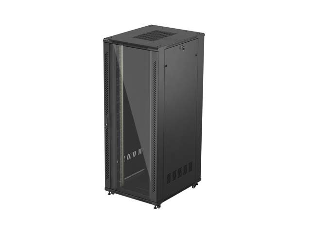 SZAFA INSTALACYJNA RACK STOJĄCA 19" 42U 800X1000 CZARNA DRZWI PRZESZKLONE LANBERG (FLAT PACK)