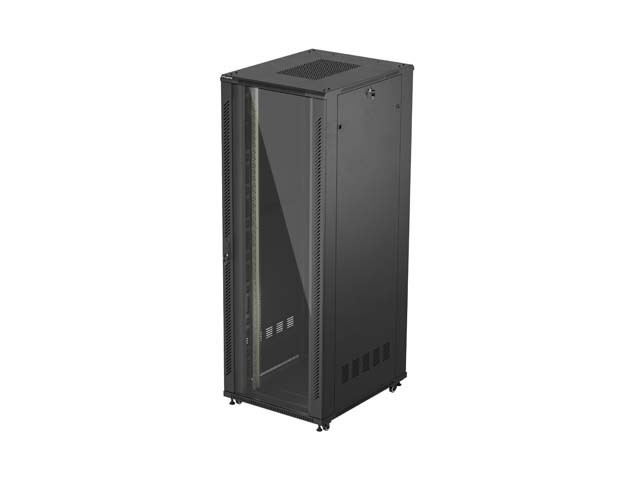 SZAFA INSTALACYJNA RACK STOJĄCA 19" 47U 800X1000 CZARNA DRZWI PRZESZKLONE LANBERG (FLAT PACK)