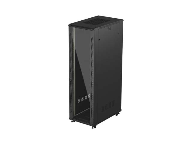 SZAFA INSTALACYJNA RACK STOJĄCA 19" 42U 600X1000 CZARNA DRZWI PRZESZKLONE LANBERG (FLAT PACK)