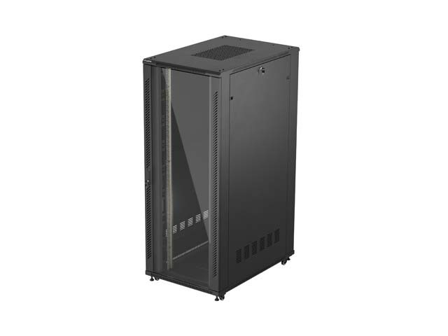 SZAFA INSTALACYJNA RACK STOJĄCA 19" 42U 800X1200 CZARNA DRZWI PRZESZKLONE LANBERG (FLAT PACK)