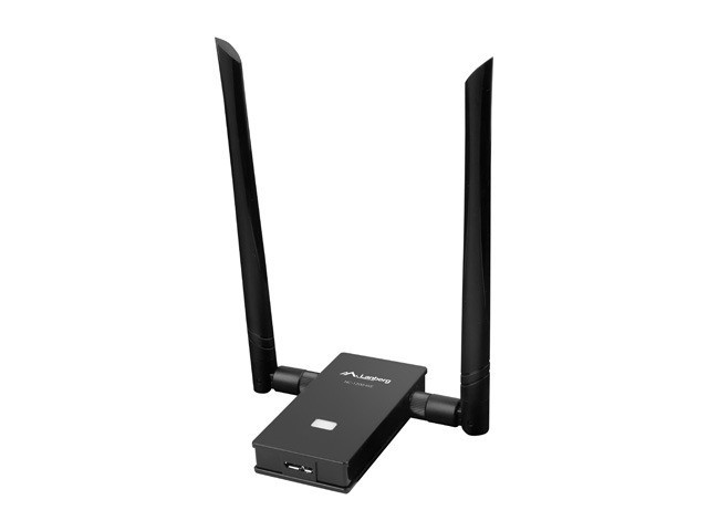 BEZPRZEWODOWA KARTA SIECIOWA WIFI USB LANBERG NC-1200-WE AC1200 DUAL BAND 2 ZEWNĘTRZNE ANTENY