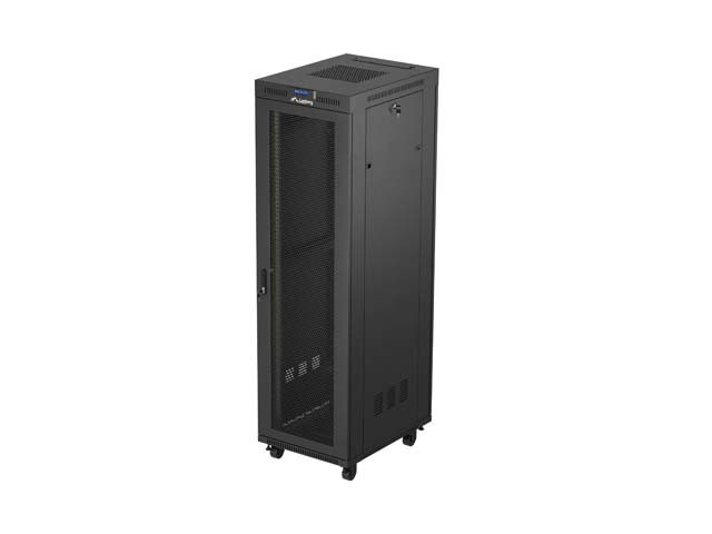 SZAFA INSTALACYJNA RACK STOJĄCA 19" 42U 600X800 CZARNA DRZWI PERFOROWANE LCD LANBERG (FLAT PACK) V2