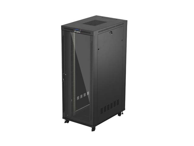 SZAFA INSTALACYJNA RACK STOJĄCA 19" 42U 800X1200 CZARNA DRZWI PRZESZKLONE LCD LANBERG (FLAT PACK) V2
