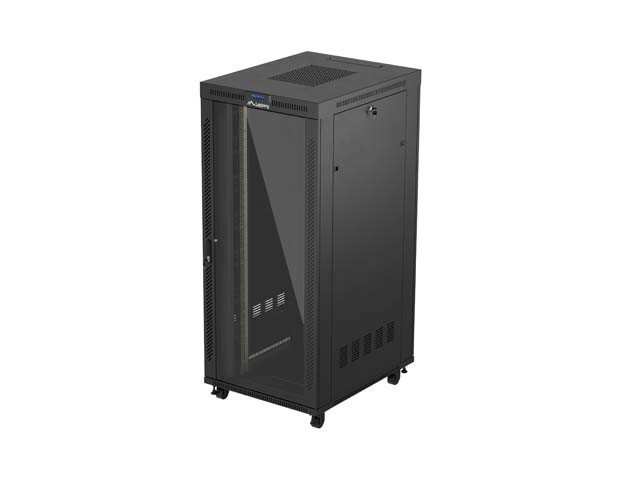 SZAFA INSTALACYJNA RACK STOJĄCA 19" 37U 800X1000 CZARNA DRZWI PRZESZKLONE LCD LANBERG (FLAT PACK) V2