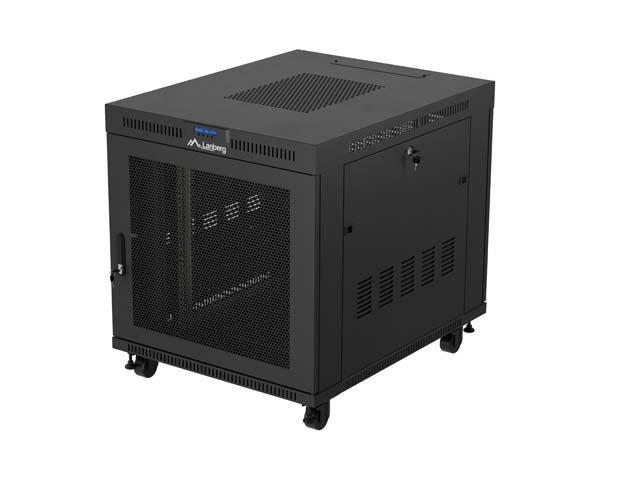 SZAFA INSTALACYJNA RACK STOJĄCA 19" 15U 800X1000 CZARNA DRZWI PERFOROWANE LCD LANBERG (FLAT PACK) V2
