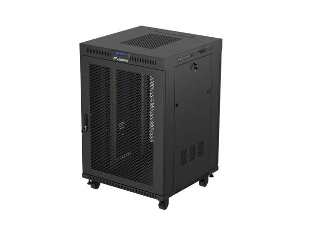 SZAFA INSTALACYJNA RACK STOJĄCA 19" 22U 800X800 CZARNA DRZWI PERFOROWANE LCD LANBERG (FLAT PACK) V2