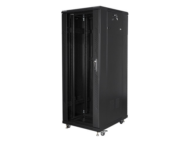 SZAFA INSTALACYJNA RACK STOJĄCA 19" 32U 600X800 CZARNA DRZWI SZKLANE LANBERG (ZŁOŻONA)