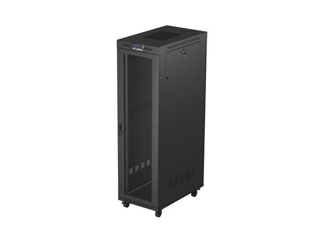 SZAFA INSTALACYJNA RACK STOJĄCA 19" 42U 600X1000 CZARNA DRZWI PERFOROWANE LCD LANBERG (FLAT PACK) V2