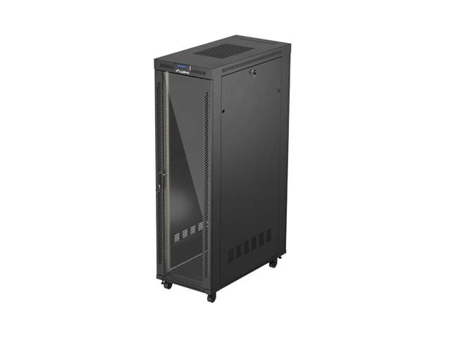 SZAFA INSTALACYJNA RACK STOJĄCA 19" 42U 600X1200 CZARNA DRZWI PRZESZKLONE LCD LANBERG (FLAT PACK) V2