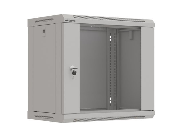 SZAFA INSTALACYJNA RACK WISZĄCA 19" 9U 540X350 SZARA DRZWI PRZESZKLONE LANBERG (FLAT PACK)