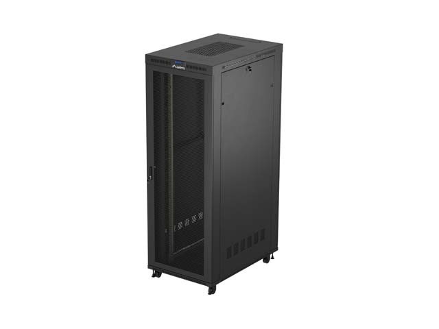 SZAFA INSTALACYJNA RACK STOJĄCA 19" 47U 800X1200 CZARNA DRZWI PERFOROWANE LCD LANBERG (FLAT PACK) V2