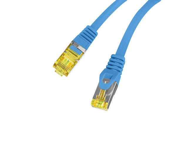 PATCHCORD KAT.6A S/FTP LSZH CU 0.25M NIEBIESKI FLUKE PASSED LANBERG |  Lanberg